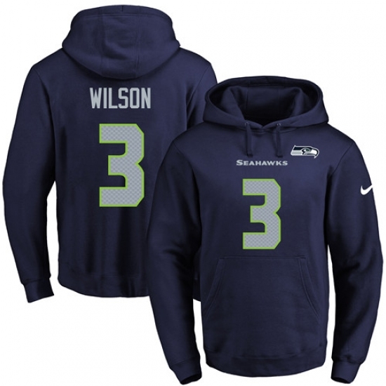NFL Mens Nike Seattle Seahawks 3 Russell Wilson Navy Blue Name Number Pullover Hoodie NFL Mens Nike Seattle Seahawks 3 Russell Wilson Navy Blue Name Number Pullover Hoodie