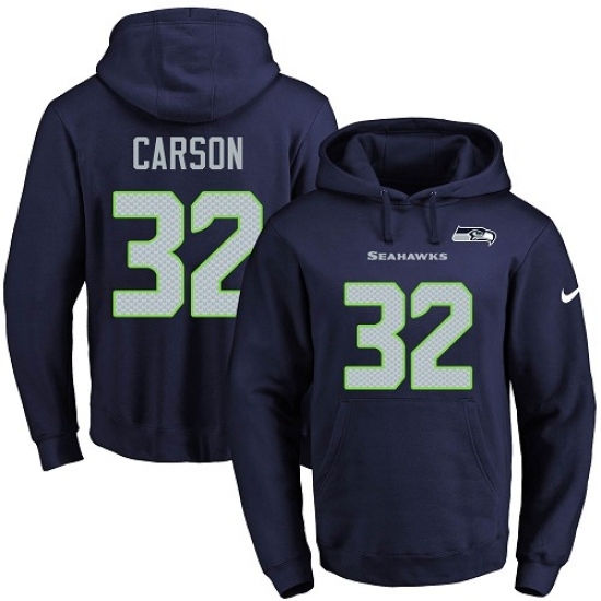 NFL Mens Nike Seattle Seahawks 32 Chris Carson Navy Blue Name Number Pullover Hoodie NFL Mens Nike Seattle Seahawks 32 Chris Carson Navy Blue Name Number Pullover Hoodie