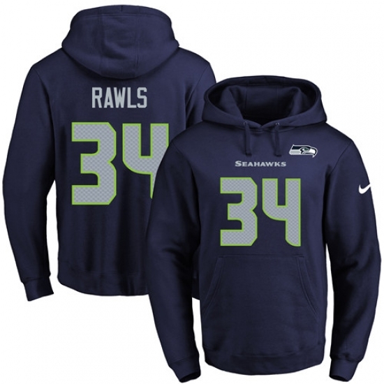 NFL Mens Nike Seattle Seahawks 34 Thomas Rawls Navy Blue Name Number Pullover Hoodie NFL Mens Nike Seattle Seahawks 34 Thomas Rawls Navy Blue Name Number Pullover Hoodie