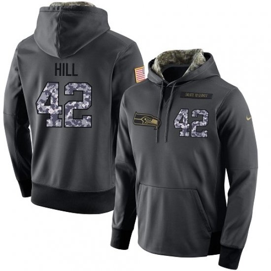 NFL Mens Nike Seattle Seahawks 42 Delano Hill Stitched Black Anthracite Salute to Service Player Performance Hoodie NFL Mens Nike Seattle Seahawks 42 Delano Hill Stitched Black Anthracite Salute to Service Player Performance Hoodie