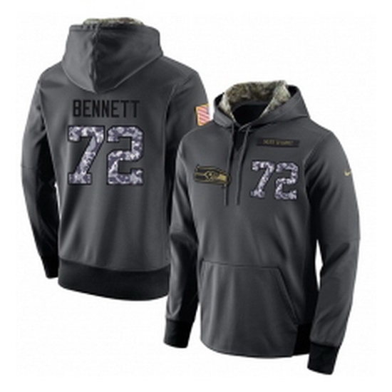 NFL Mens Nike Seattle Seahawks 72 Michael Bennett Stitched Black Anthracite Salute to Service Player Performance Hoodie NFL Mens Nike Seattle Seahawks 72 Michael Bennett Stitched Black Anthracite Salute to Service Player Performance Hoodie