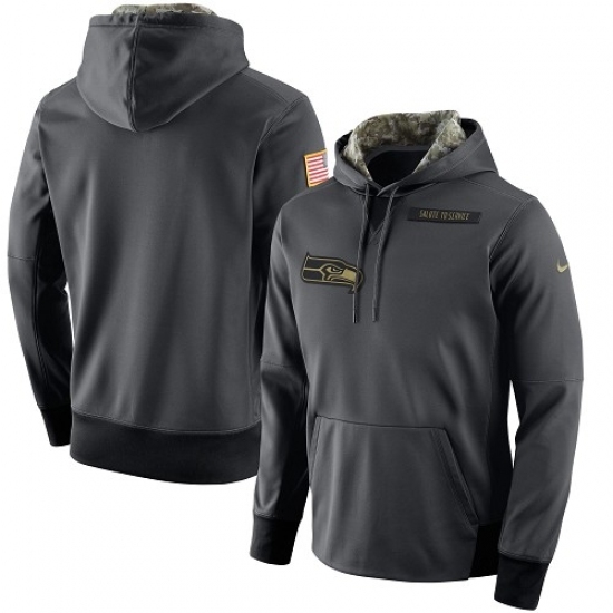 NFL Mens Seattle Seahawks Nike Anthracite Salute to Service Player Performance Hoodie NFL Mens Seattle Seahawks Nike Anthracite Salute to Service Player Performance Hoodie