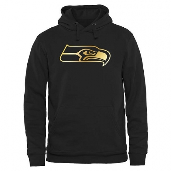 NFL Mens Seattle Seahawks Pro Line Black Gold Collection Pullover Hoodie NFL Mens Seattle Seahawks Pro Line Black Gold Collection Pullover Hoodie