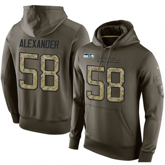 NFL Nike Seattle Seahawks 58 DJ Alexander Green Salute To Service Mens Pullover Hoodie NFL Nike Seattle Seahawks 58 DJ Alexander Green Salute To Service Mens Pullover Hoodie