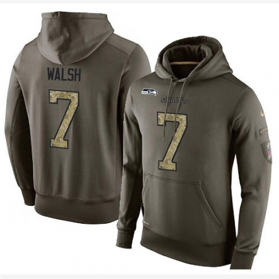 NFL Nike Seattle Seahawks 7 Blair Walsh Green Salute To Service Mens Pullover Hoodie NFL Nike Seattle Seahawks 7 Blair Walsh Green Salute To Service Mens Pullover Hoodie