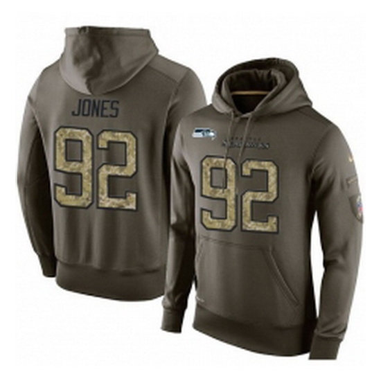 NFL Nike Seattle Seahawks 92 Nazair Jones Green Salute To Service Mens Pullover Hoodie NFL Nike Seattle Seahawks 92 Nazair Jones Green Salute To Service Mens Pullover Hoodie