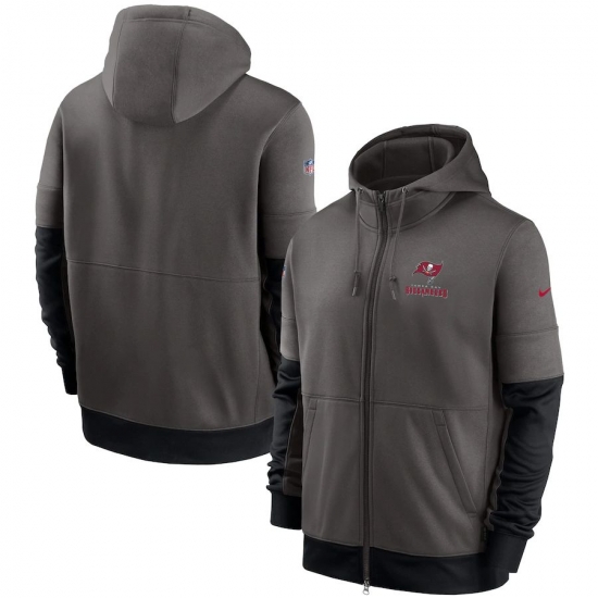 Men Tampa Bay Buccaneers Nike Sideline Impact Lockup Performance Full Zip Hoodie Pewter Men Tampa Bay Buccaneers Nike Sideline Impact Lockup Performance Full Zip Hoodie Pewter
