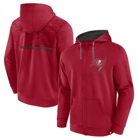 Men Tampa Bay Buccaneers Red Defender Evo Full Zip Hoodie Men Tampa Bay Buccaneers Red Defender Evo Full Zip Hoodie