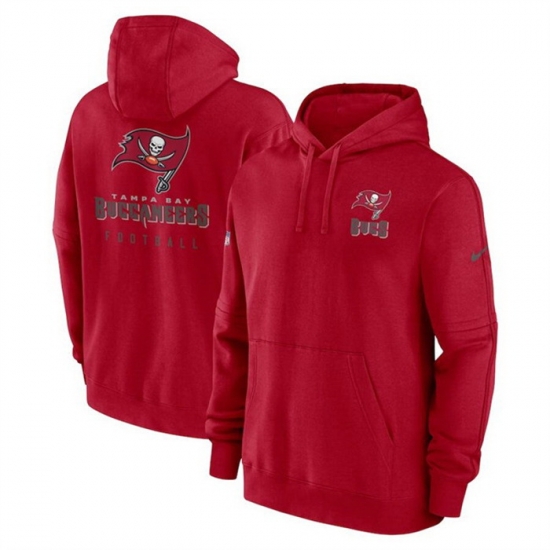 Men Tampa Bay Buccaneers Red Sideline Club Fleece Pullover Hoodie Men Tampa Bay Buccaneers Red Sideline Club Fleece Pullover Hoodie