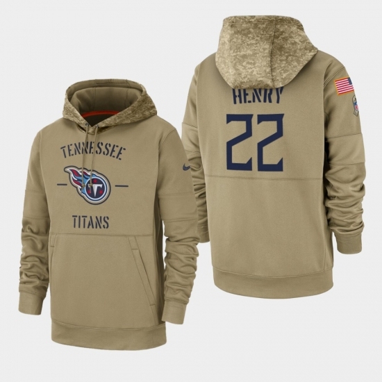 Mens Tennessee Titans 22 Derrick Henry 2019 Salute to Service Sideline Therma Pullover Hoodie Tan Mens Tennessee Titans 22 Derrick Henry 2019 Salute to Service Sideline Therma Pullover Hoodie Tan