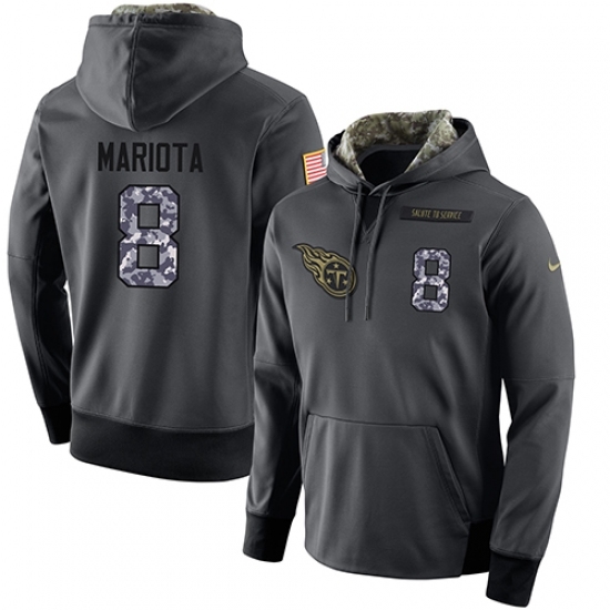 NFL Mens Nike Tennessee Titans 8 Marcus Mariota Stitched Black Anthracite Salute to Service Player Performance Hoodie NFL Mens Nike Tennessee Titans 8 Marcus Mariota Stitched Black Anthracite Salute to Service Player Performance Hoodie