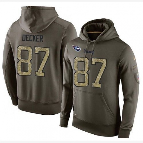 NFL Nike Tennessee Titans 87 Eric Decker Green Salute To Service Mens Pullover Hoodie NFL Nike Tennessee Titans 87 Eric Decker Green Salute To Service Mens Pullover Hoodie