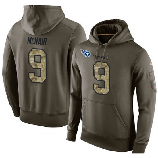 NFL Nike Tennessee Titans 9 Steve McNair Green Salute To Service Mens Pullover Hoodie NFL Nike Tennessee Titans 9 Steve McNair Green Salute To Service Mens Pullover Hoodie