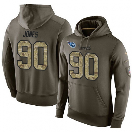NFL Nike Tennessee Titans 90 DaQuan Jones Green Salute To Service Mens Pullover Hoodie NFL Nike Tennessee Titans 90 DaQuan Jones Green Salute To Service Mens Pullover Hoodie
