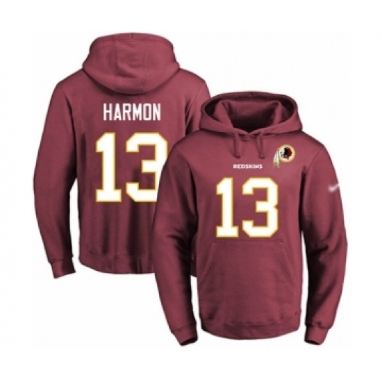 Football Mens Washington Redskins 13 Kelvin Harmon Red Name Number Pullover Hoodie Football Mens Washington Redskins 13 Kelvin Harmon Red Name Number Pullover Hoodie
