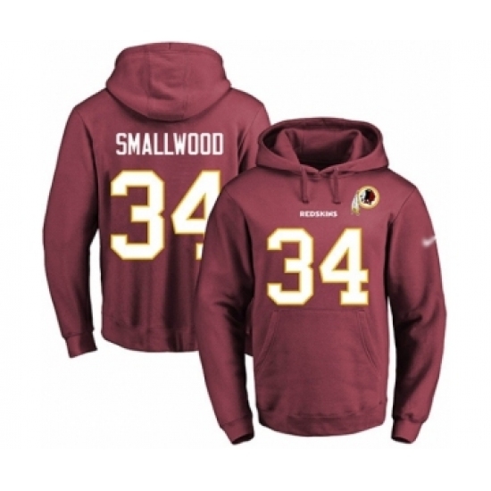 Football Mens Washington Redskins 34 Wendell Smallwood Red Name Number Pullover Hoodie Football Mens Washington Redskins 34 Wendell Smallwood Red Name Number Pullover Hoodie