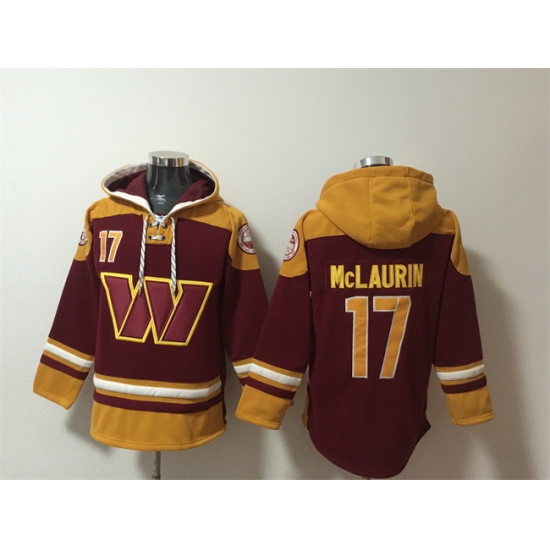 Men Washington Commanders 17 Terry McLaurin Burgundy Ageless Must Have Lace Up Pullover Hoodie Men Washington Commanders 17 Terry McLaurin Burgundy Ageless Must Have Lace Up Pullover Hoodie