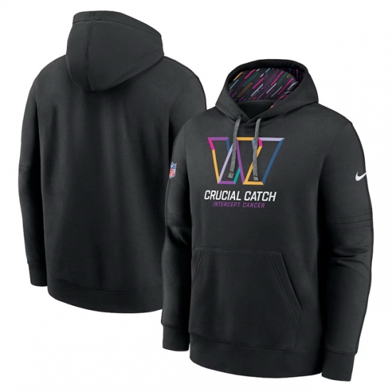 Men Washington Commanders Black 2024 Crucial Catch Club Pullover Hoodie Men Washington Commanders Black 2024 Crucial Catch Club Pullover Hoodie