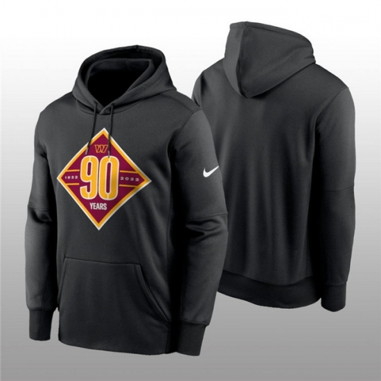 Men Washington Commanders Blank Black 90th Anniversary Performance Pullover Hoodie Men Washington Commanders Blank Black 90th Anniversary Performance Pullover Hoodie