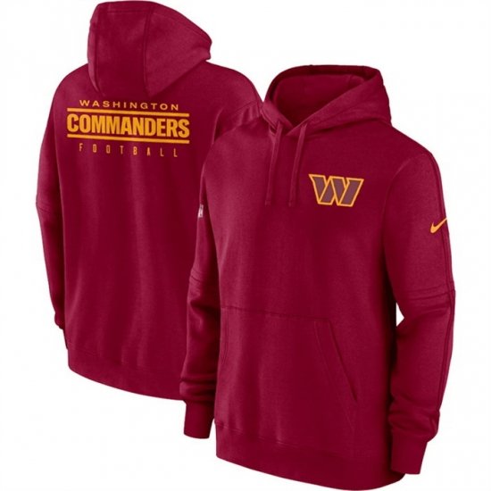 Men Washington Commanders Burgundy Sideline Club Fleece Pullover Hoodie Men Washington Commanders Burgundy Sideline Club Fleece Pullover Hoodie
