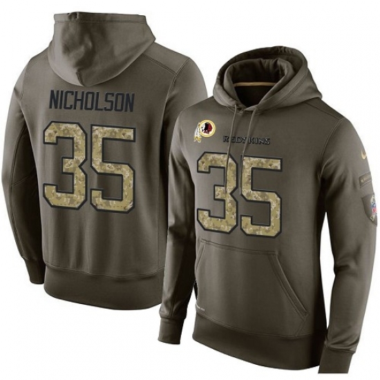 NFL Nike Washington Redskins 35 Montae Nicholson Green Salute To Service Mens Pullover Hoodie NFL Nike Washington Redskins 35 Montae Nicholson Green Salute To Service Mens Pullover Hoodie