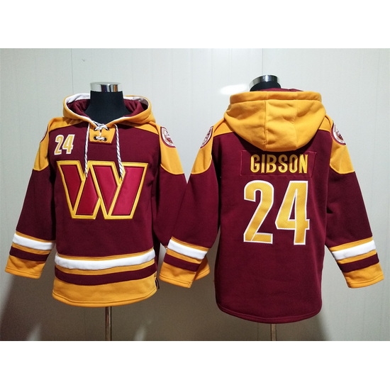 Washington Commanders Red Sitched Pullover Hoodie #24 Antonio Gibson Washington Commanders Red Sitched Pullover Hoodie #24 Antonio Gibson