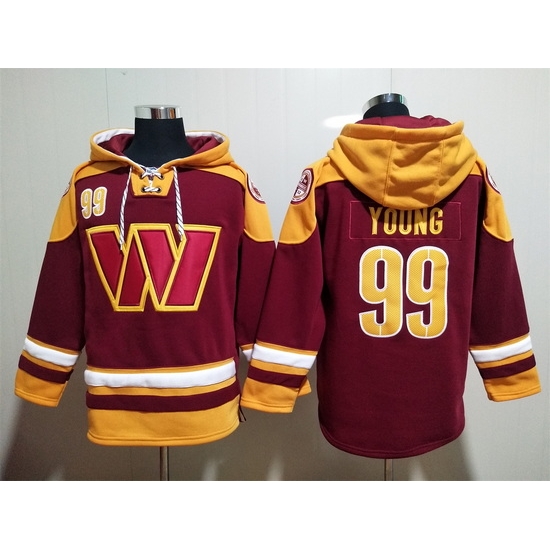 Washington Commanders Red Sitched Pullover Hoodie #99 Chase Young Washington Commanders Red Sitched Pullover Hoodie #99 Chase Young