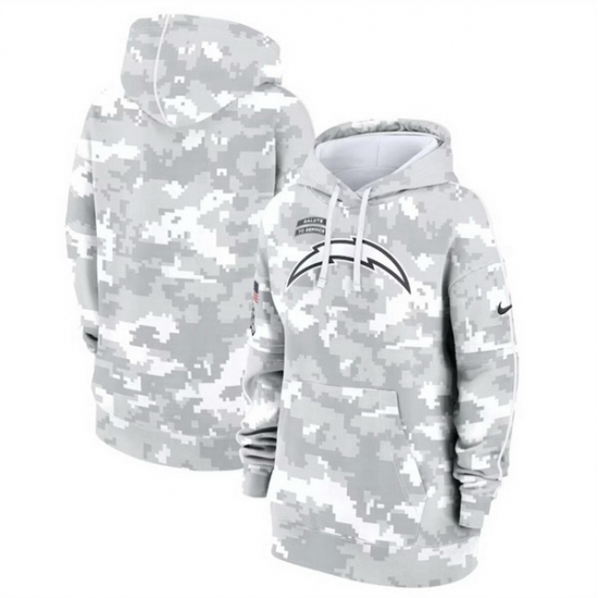 Women Los Angeles Chargers 2024 Arctic Camo Salute To Service Club Fleece Pullover Hoodie Women Los Angeles Chargers 2024 Arctic Camo Salute To Service Club Fleece Pullover Hoodie