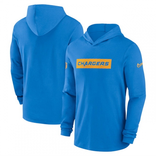 Men Los Angeles Chargers Blue Sideline Performance Hoodie Men Los Angeles Chargers Blue Sideline Performance Hoodie