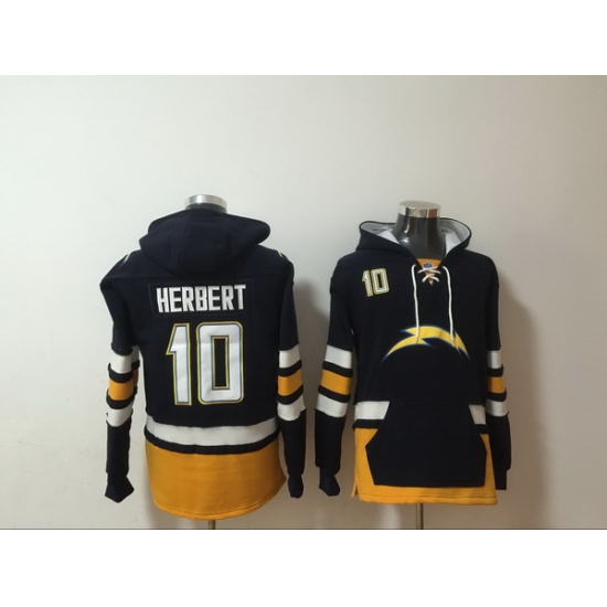 Men Nike Los Angeles Chargers Justin Herbert 10 NFL Winter Thick Hoodie Men Nike Los Angeles Chargers Justin Herbert 10 NFL Winter Thick Hoodie