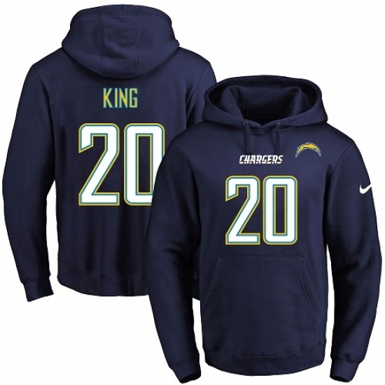 NFL Mens Nike Los Angeles Chargers 20 Desmond King Navy Blue Name Number Pullover Hoodie NFL Mens Nike Los Angeles Chargers 20 Desmond King Navy Blue Name Number Pullover Hoodie