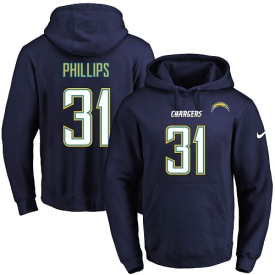 NFL Mens Nike Los Angeles Chargers 31 Adrian Phillips Navy Blue Name Number Pullover Hoodie NFL Mens Nike Los Angeles Chargers 31 Adrian Phillips Navy Blue Name Number Pullover Hoodie