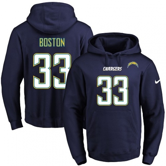NFL Mens Nike Los Angeles Chargers 33 Tre Boston Navy Blue Name Number Pullover Hoodie NFL Mens Nike Los Angeles Chargers 33 Tre Boston Navy Blue Name Number Pullover Hoodie