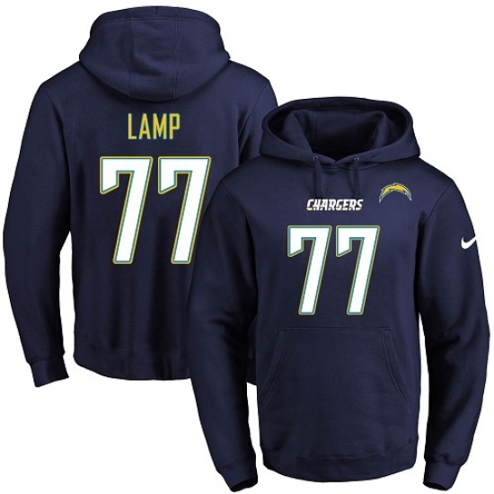 NFL Mens Nike Los Angeles Chargers 77 Forrest Lamp Navy Blue Name Number Pullover Hoodie NFL Mens Nike Los Angeles Chargers 77 Forrest Lamp Navy Blue Name Number Pullover Hoodie