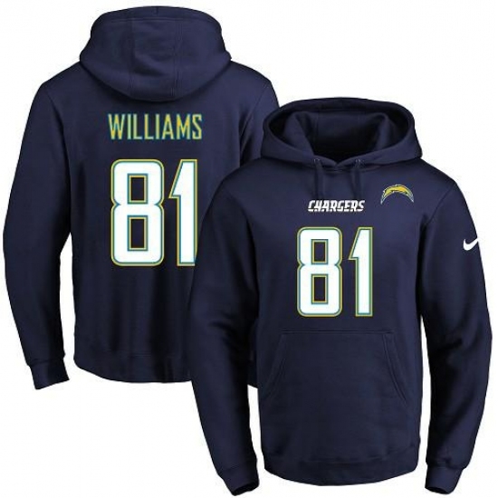 NFL Mens Nike Los Angeles Chargers 81 Mike Williams Navy Blue Name Number Pullover Hoodie NFL Mens Nike Los Angeles Chargers 81 Mike Williams Navy Blue Name Number Pullover Hoodie