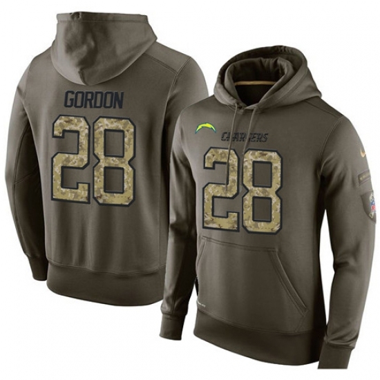 NFL Nike Los Angeles Chargers 28 Melvin Gordon Green Salute To Service Mens Pullover Hoodie NFL Nike Los Angeles Chargers 28 Melvin Gordon Green Salute To Service Mens Pullover Hoodie