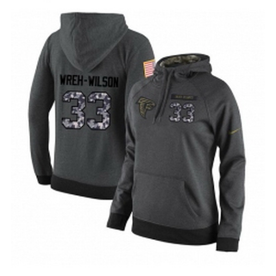 NFL Womens Nike Atlanta Falcons 33 Blidi Wreh Wilson Stitched Black Anthracite Salute to Service Player Performance Hoodie NFL Womens Nike Atlanta Falcons 33 Blidi Wreh Wilson Stitched Black Anthracite Salute to Service Player Performance Hoodie