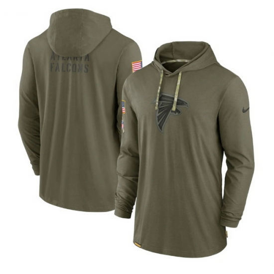 Men Atlanta Falcons 2022 Olive Salute To Service Tonal Pullover Hoodie Men Atlanta Falcons 2022 Olive Salute To Service Tonal Pullover Hoodie