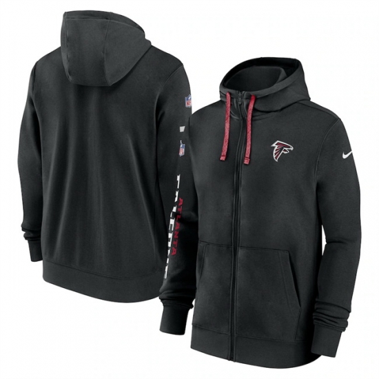 Men Atlanta Falcons Black 2024 Team Full Zip Hoodie Men Atlanta Falcons Black 2024 Team Full Zip Hoodie