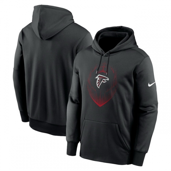 Men Atlanta Falcons Black Icon Performance Pullover Hoodie Men Atlanta Falcons Black Icon Performance Pullover Hoodie