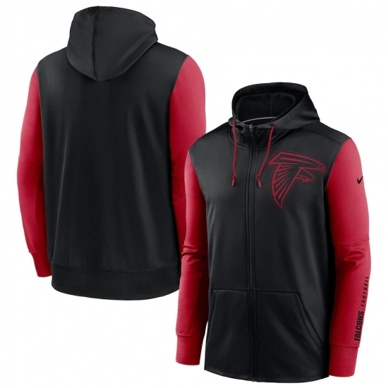 Men Atlanta Falcons Black Red Fan Gear Mascot Performance Full Zip Hoodie Men Atlanta Falcons Black Red Fan Gear Mascot Performance Full Zip Hoodie