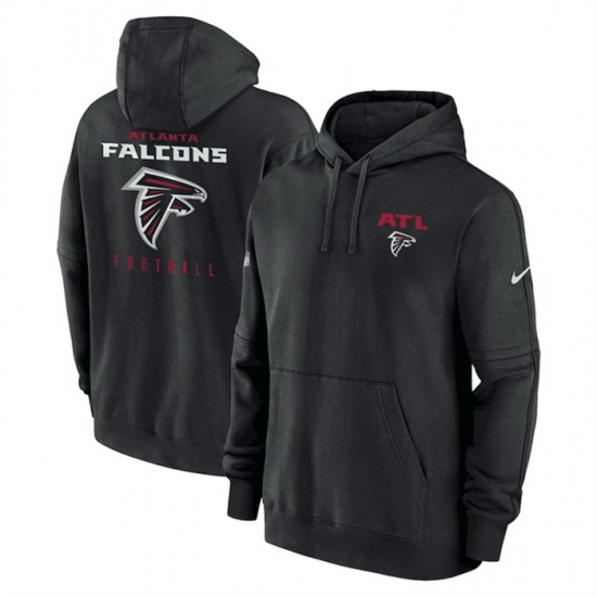 Men Atlanta Falcons Black Sideline Club Fleece Pullover Hoodie Men Atlanta Falcons Black Sideline Club Fleece Pullover Hoodie