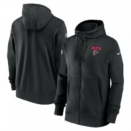 Men Atlanta Falcons BlackSideline Club Performance Full Zip Hoodie Men Atlanta Falcons BlackSideline Club Performance Full Zip Hoodie