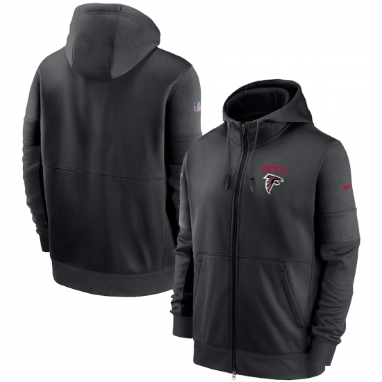 Men Atlanta Falcons New 2020 Nike Gray Black Fan Gear Mascot Performance Full Zip Hoodie Men Atlanta Falcons New 2020 Nike Gray Black Fan Gear Mascot Performance Full Zip Hoodie