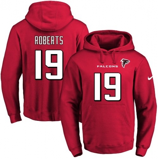 NFL Mens Nike Atlanta Falcons 19 Andre Roberts Red Name Number Pullover Hoodie NFL Mens Nike Atlanta Falcons 19 Andre Roberts Red Name Number Pullover Hoodie