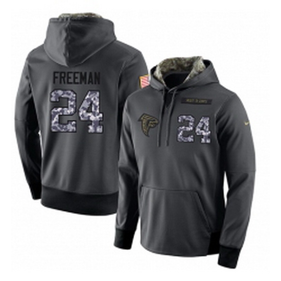 NFL Mens Nike Atlanta Falcons 24 Devonta Freeman Stitched Black Anthracite Salute to Service Player Performance Hoodie NFL Mens Nike Atlanta Falcons 24 Devonta Freeman Stitched Black Anthracite Salute to Service Player Performance Hoodie