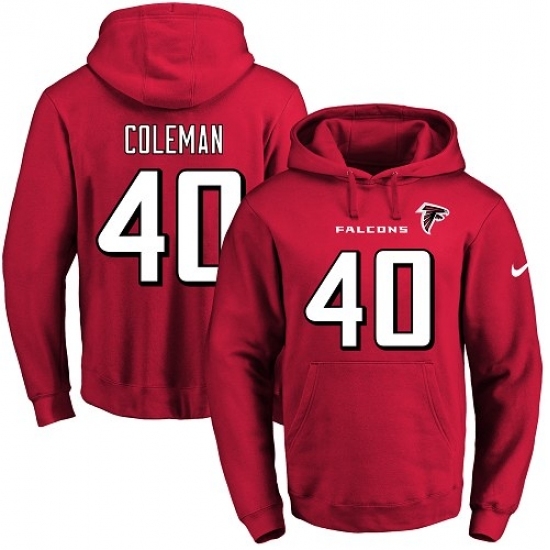 NFL Mens Nike Atlanta Falcons 40 Derrick Coleman Red Name Number Pullover Hoodie NFL Mens Nike Atlanta Falcons 40 Derrick Coleman Red Name Number Pullover Hoodie