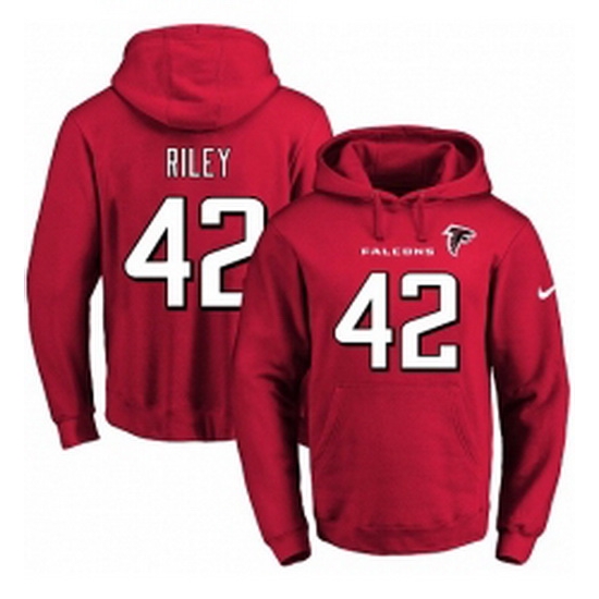 NFL Mens Nike Atlanta Falcons 42 Duke Riley Red Name Number Pullover Hoodie NFL Mens Nike Atlanta Falcons 42 Duke Riley Red Name Number Pullover Hoodie