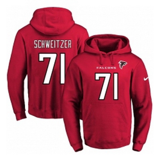 NFL Mens Nike Atlanta Falcons 71 Wes Schweitzer Red Name Number Pullover Hoodie NFL Mens Nike Atlanta Falcons 71 Wes Schweitzer Red Name Number Pullover Hoodie
