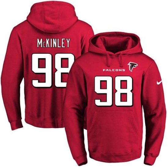 NFL Mens Nike Atlanta Falcons 98 Takkarist McKinley Red Name Number Pullover Hoodie NFL Mens Nike Atlanta Falcons 98 Takkarist McKinley Red Name Number Pullover Hoodie